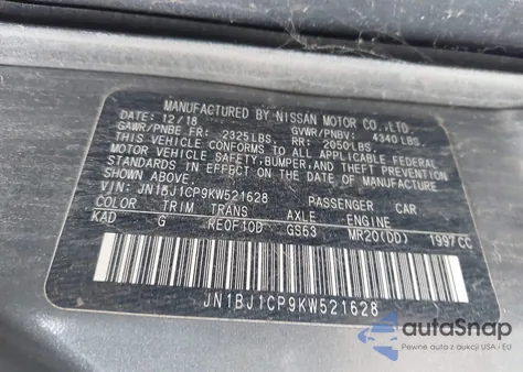 2019 Nissan Rogue Sport Sv из США, поврежденный, VIN JN1BJ1CP9KW521628